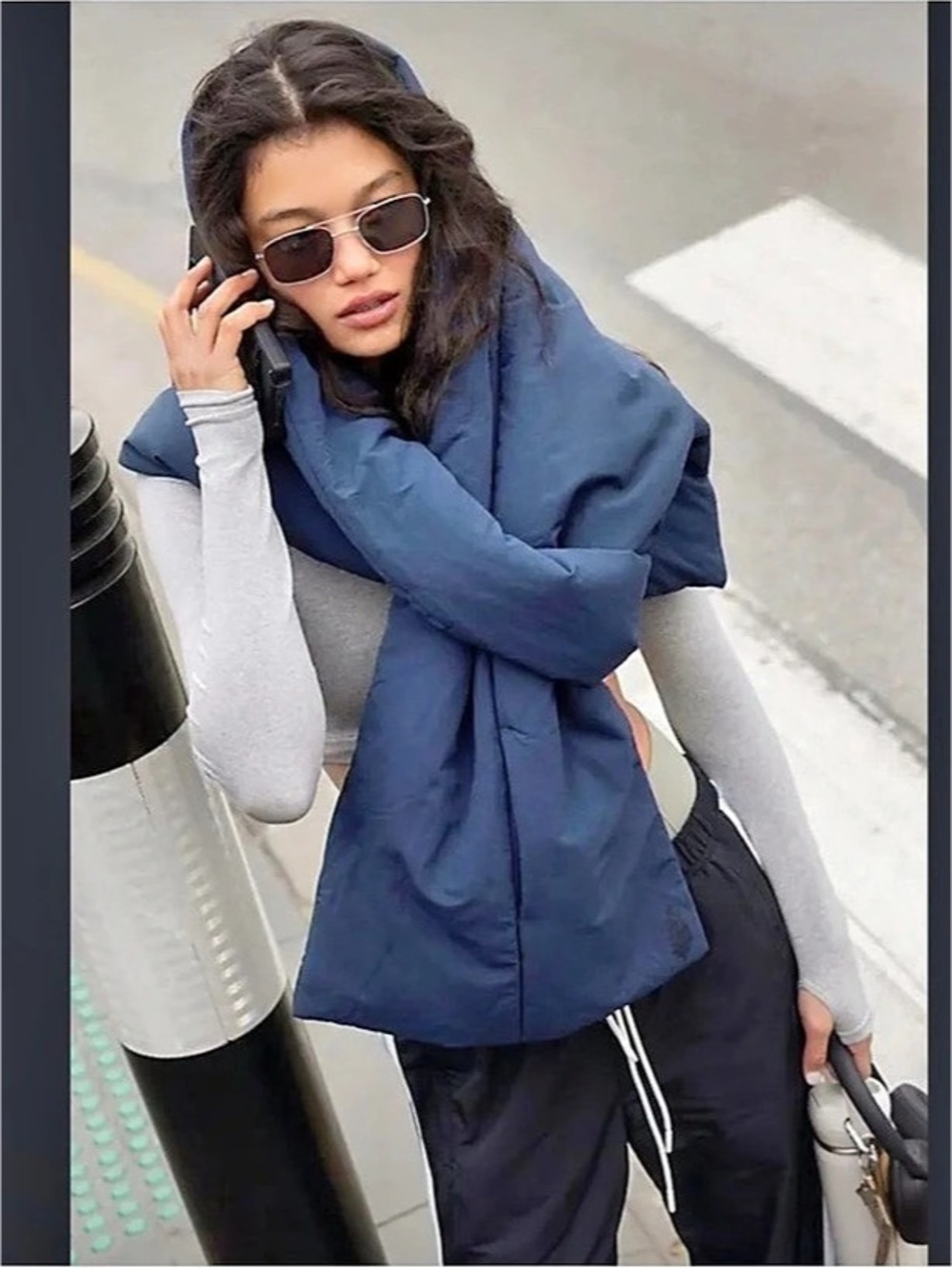 Free People Free Movement Puffer Jacket in Blue NWT